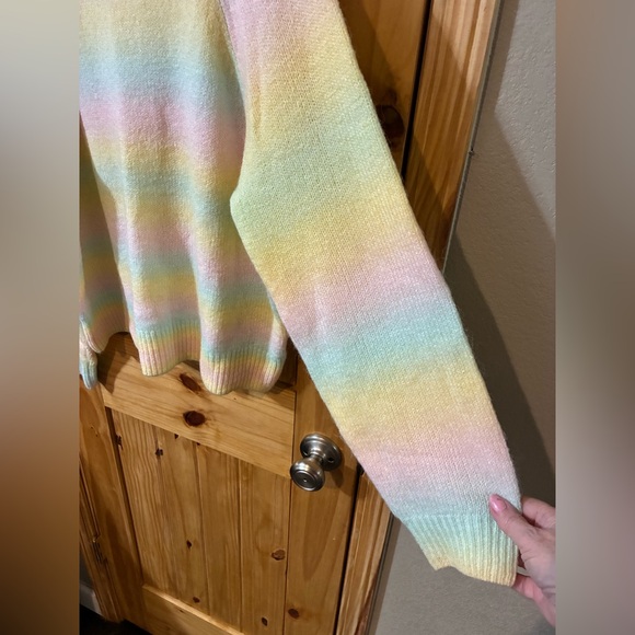 BB Dakota by Steve Madden size XL acrylic/poly/wool blend pastel striped sweater - Picture 6 of 8